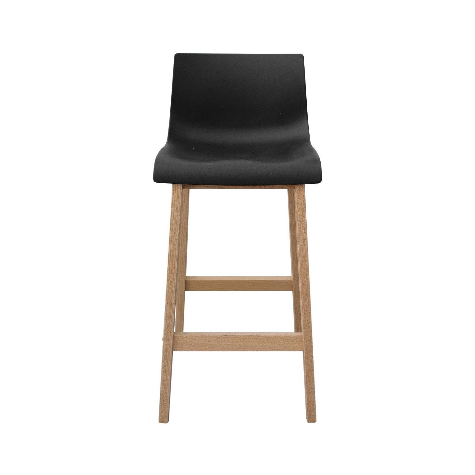 Tabourets de Bar Ilot Central H65cm Bois et Noir TANNA | Lot de 2 Tabourets de Bar Ilot Central H65cm Bois et Noir TANNA | Lot de 2