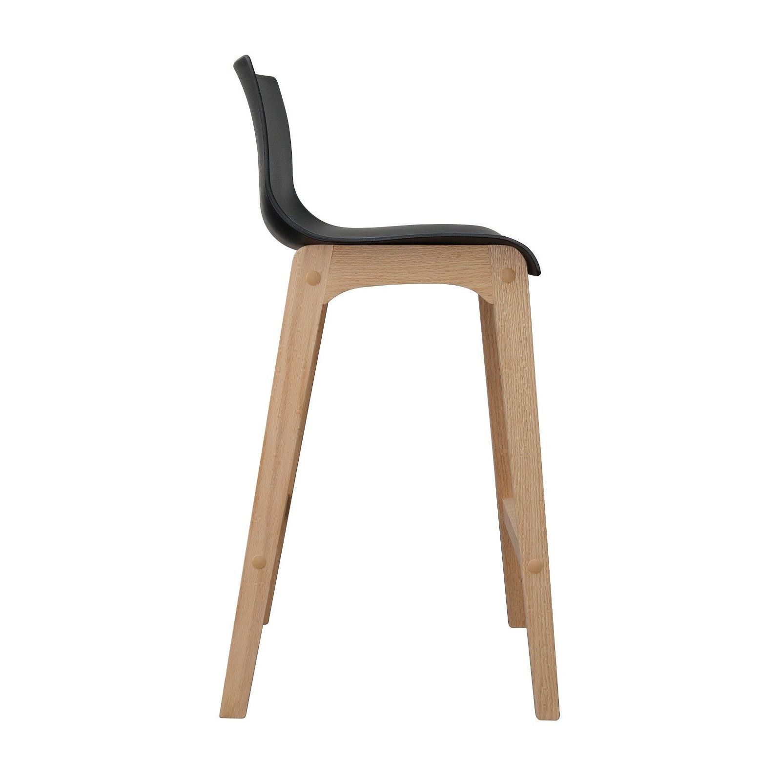 Tabourets de Bar Ilot Central H65cm Bois et Noir TANNA | Lot de 2 Tabourets de Bar Ilot Central H65cm Bois et Noir TANNA | Lot de 2