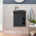 Meuble Lave-mains Noir Carbone avec vasque noire