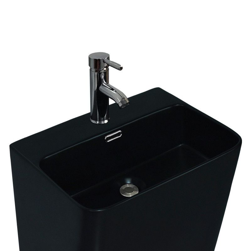 Lavabo Colonne Totem Céramique Noir H85 EKO