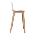 Tabourets de Bar Ilot Central H65cm Bois et Blanc TANNA | Lot de 4