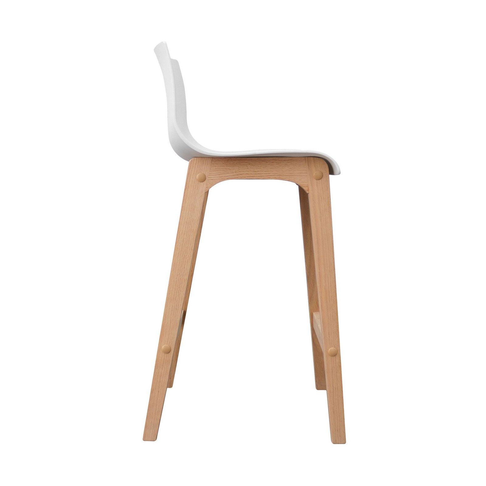 Tabourets de Bar Ilot Central H65cm Bois et Blanc TANNA | Lot de 4 Tabourets de Bar Ilot Central H65cm Bois et Blanc TANNA | Lot de 4
