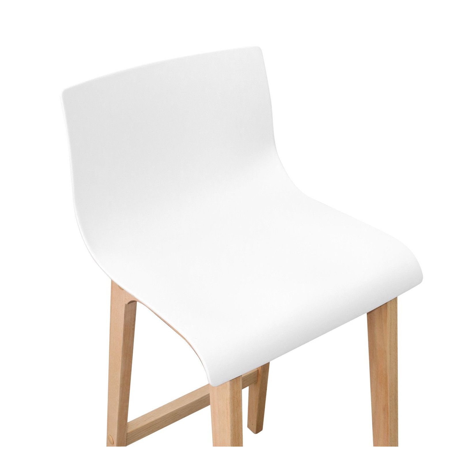 Tabourets de Bar Ilot Central H65cm Bois et Blanc TANNA | Lot de 4 Tabourets de Bar Ilot Central H65cm Bois et Blanc TANNA | Lot de 4