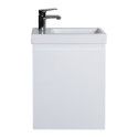 Lave-mains LISA + Miroir Mural L40 cm tablette Blanche Lave-mains LISA + Miroir Mural L40 cm tablette Blanche