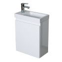Lave-mains LISA + Miroir Mural L40 cm tablette Blanche Lave-mains LISA + Miroir Mural L40 cm tablette Blanche