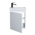 Lave-mains LISA + Miroir Mural L40 cm tablette Blanche Lave-mains LISA + Miroir Mural L40 cm tablette Blanche
