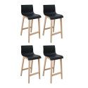Tabourets de Bar Ilot Central H65cm Bois et Noir TANNA | Lot de 4