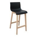 Tabourets de Bar Ilot Central H65cm Bois et Noir TANNA | Lot de 4