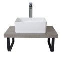 Ensemble de Salle de Bain WILL - Plan suspendu 60 cm + Equerres porte serviettes + Vasque + Miroir