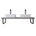 Plan suspendu 120 cm + 2 Vasques + 2 Miroirs + Equerres porte serviettes - WILL