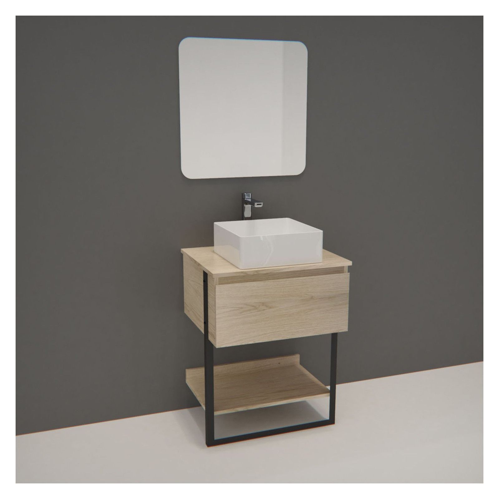 Ensemble de Salle de bain NINA Meuble 60CM + Vasque COMA + Miroir Ensemble de Salle de bain NINA Meuble 60CM + Vasque COMA + Miroir
