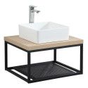 Ensemble de Salle de Bain WILL - Plan de toilette suspendu 60 cm + Structure métal Noir Mat + Vasque