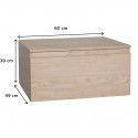 Meuble de Salle de Bain Bois et Métal WILL - Plan de toilette suspendu 120 cm + Vasque + Miroir