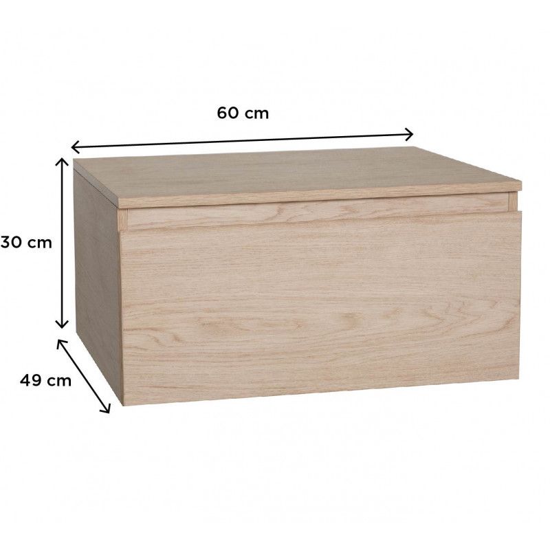 Meuble de Salle de Bain Bois et Métal WILL - Plan de toilette suspendu 120 cm + Vasque + Miroir