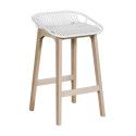 Tabourets de Bar Îlot Central Bois et Blanc H65cm MALMO | Lot de 4