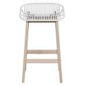 Tabourets de Bar Îlot Central Bois et Blanc H65cm MALMO | Lot de 4