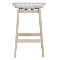Tabourets de Bar Îlot Central Bois et Blanc H65cm MALMO | Lot de 4