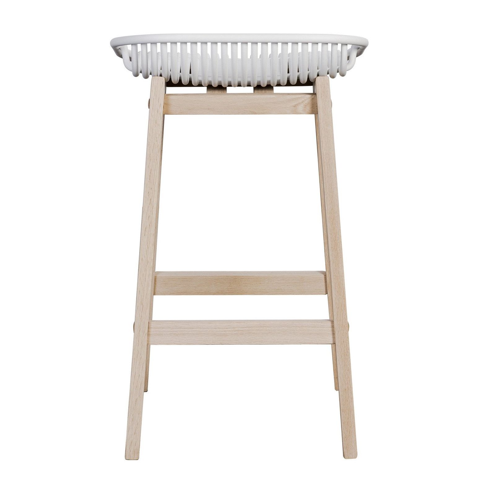 Tabourets de Bar Îlot Central Bois et Blanc H65cm MALMO | Lot de 4