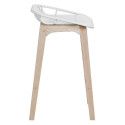 Tabourets de Bar Îlot Central Bois et Blanc H65cm MALMO | Lot de 4