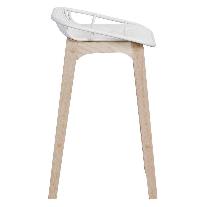 Tabourets de Bar Îlot Central Bois et Blanc H65cm MALMO | Lot de 4