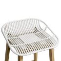 Tabourets de Bar Îlot Central Bois et Blanc H65cm MALMO | Lot de 4