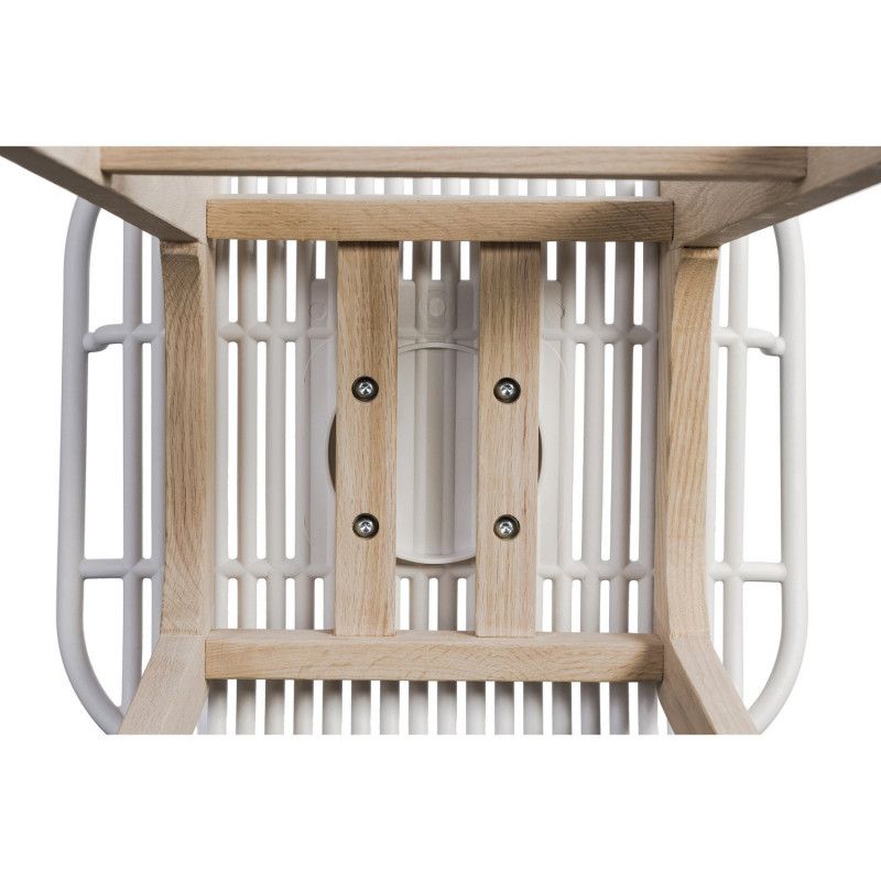 Tabourets de Bar Îlot Central Bois et Blanc H65cm MALMO | Lot de 4