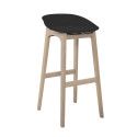 Tabourets de Bar Îlot Central Bois et Blanc RIVA 65cm | Lot de 4