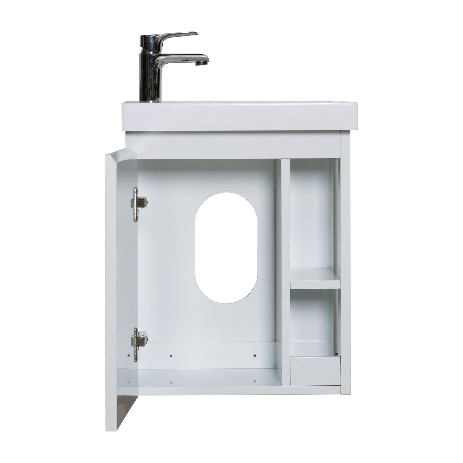 Highlife Bathrooms Vestiaire Autonome Blanc Petit Compact Armoire Meuble lavabo avec lavabo 