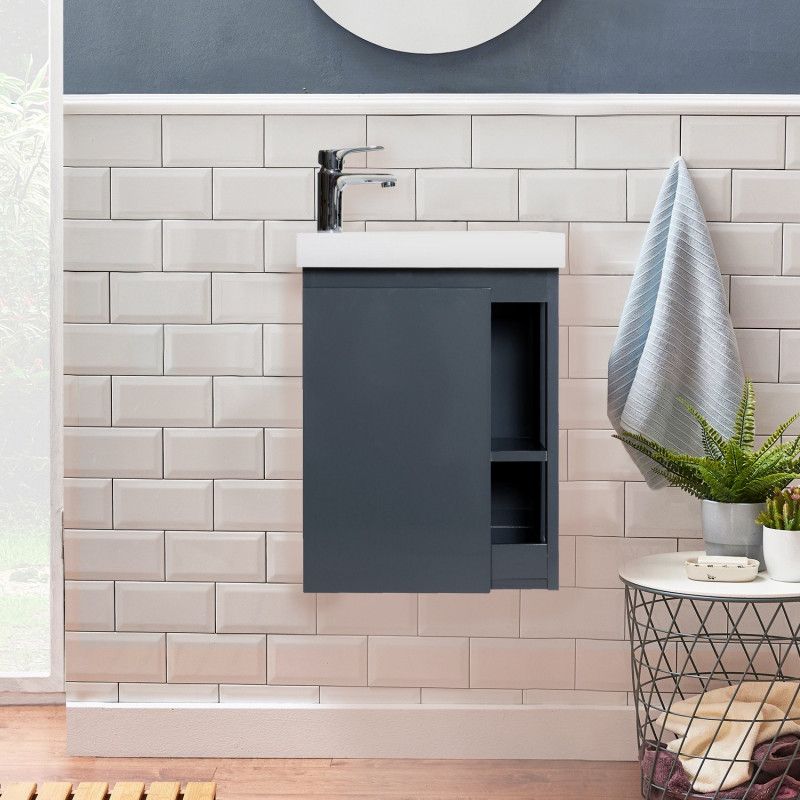 Lave-mains Gris & blanc L41,5 x H53 HAMPTON