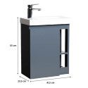 Lave-mains Gris & blanc L41,5 x H53 HAMPTON
