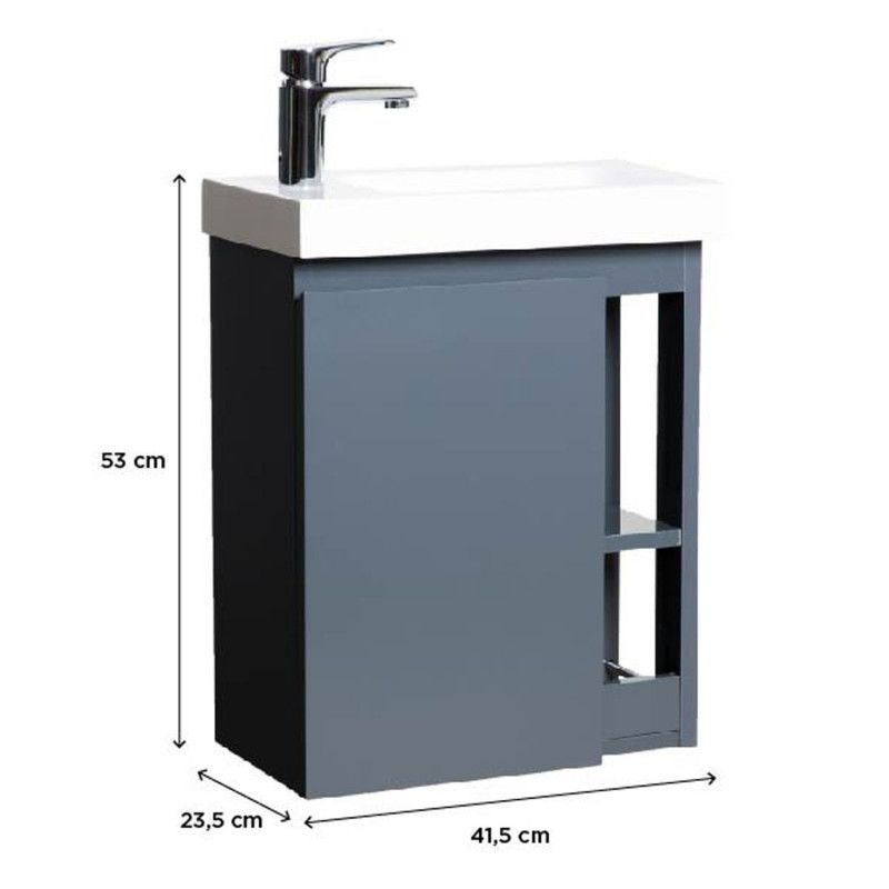 Lave-mains Gris & blanc L41,5 x H53 HAMPTON