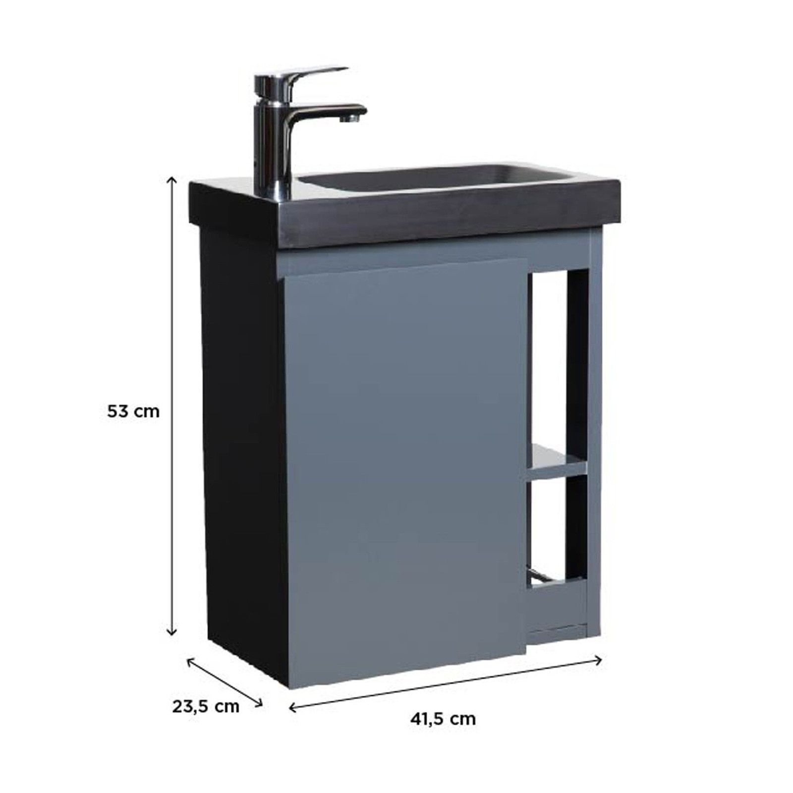 Lave-mains Gris & noir L41,5 x H53 HAMPTON Lave-mains Gris & noir L41,5 x H53 HAMPTON
