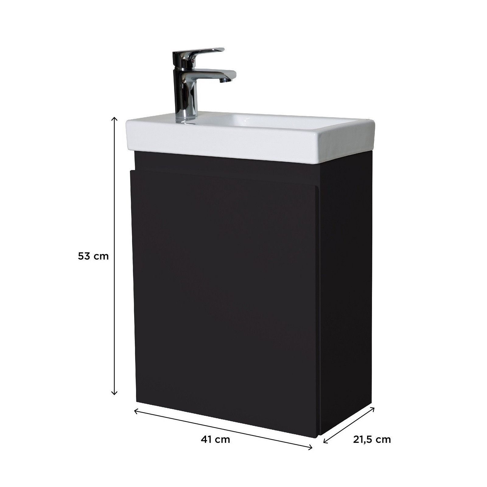 Meuble Lave-mains Noir Mat L41 x H53 LISA Meuble Lave-mains Noir Mat L41 x H53 LISA