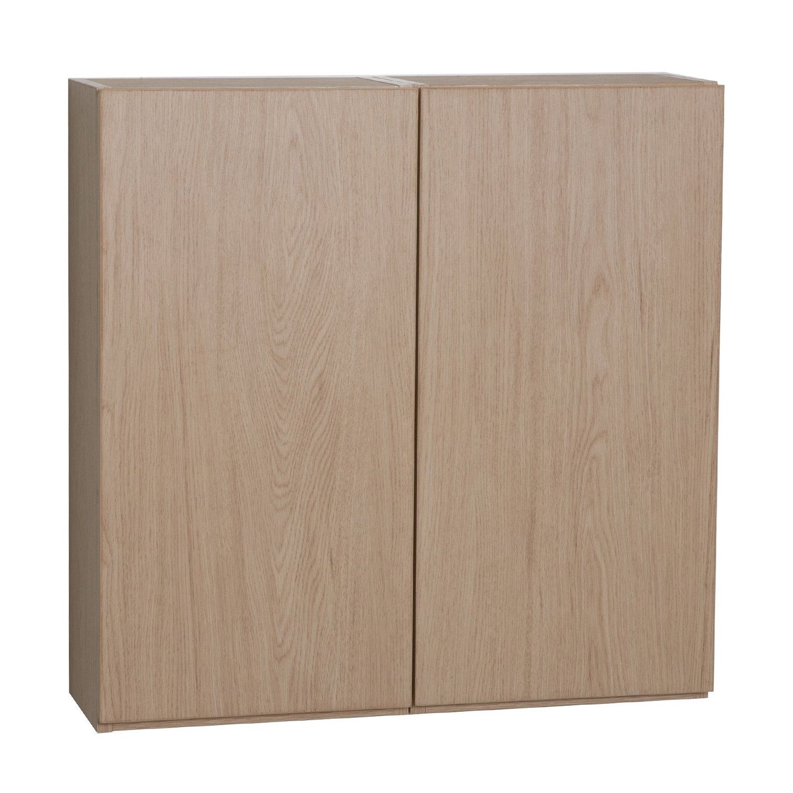 Module de rangement fermé WILL - Meuble haut Salle de Bain 1 porte - Décor Chêne ou Blanc Laqué