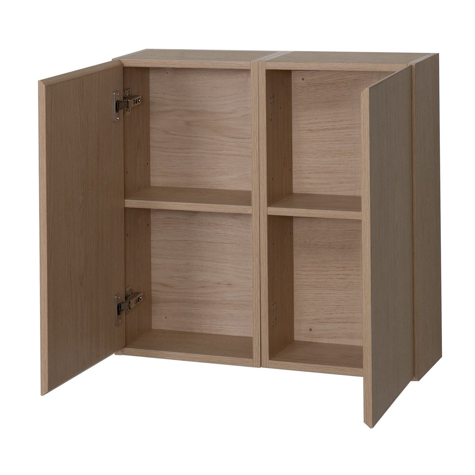 Module de rangement fermé WILL - Meuble haut Salle de Bain 1 porte - Décor Chêne ou Blanc Laqué