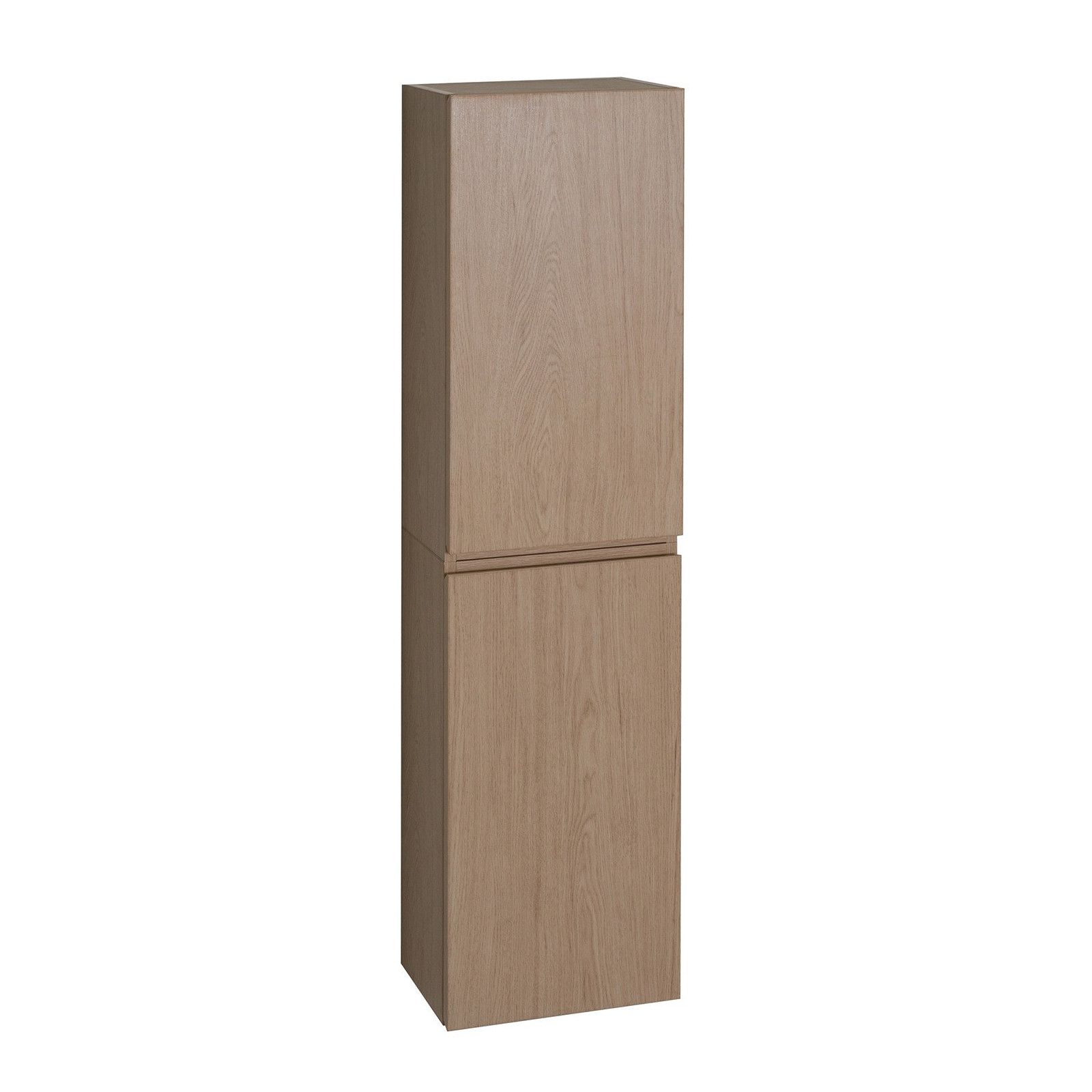 Module de rangement fermé WILL - Meuble haut Salle de Bain 1 porte - Décor Chêne ou Blanc Laqué