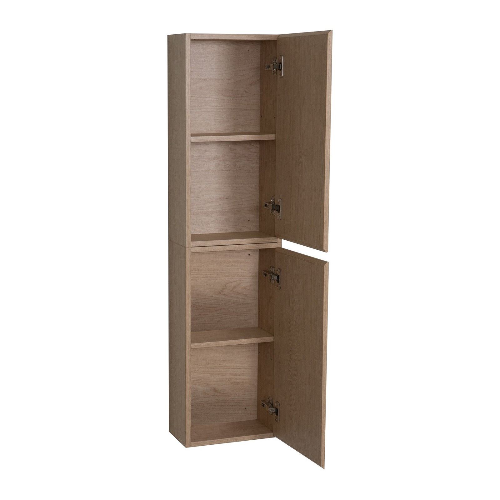 Module de rangement fermé WILL - Meuble haut Salle de Bain 1 porte - Décor Chêne ou Blanc Laqué