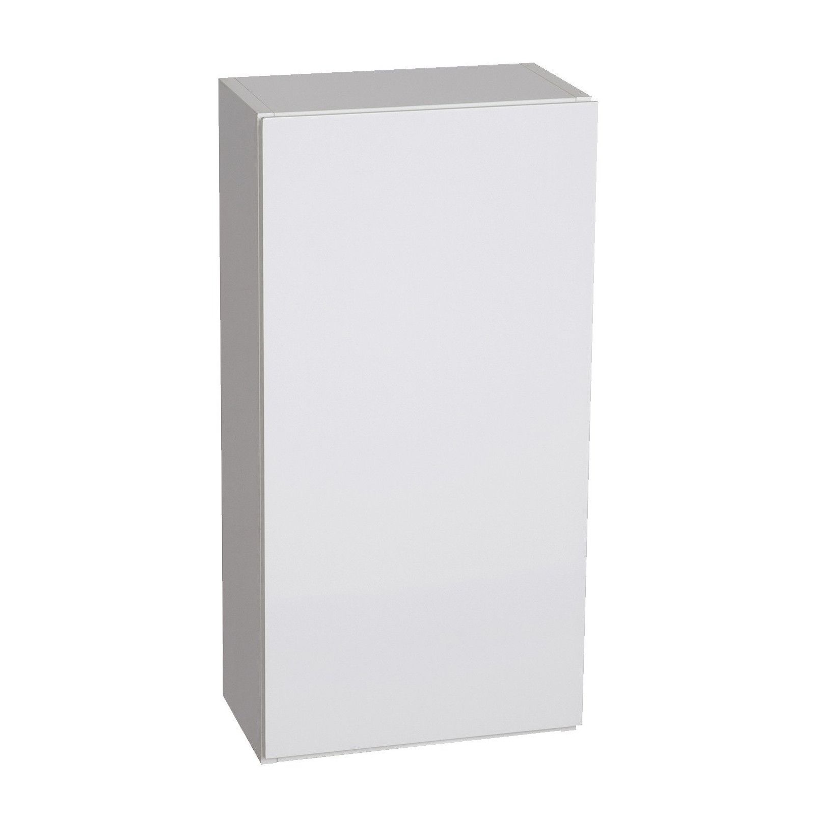 Module de rangement fermé WILL - Meuble haut Salle de Bain 1 porte - Décor Chêne ou Blanc Laqué