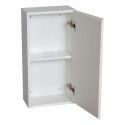 Module de rangement fermé WILL - Meuble haut Salle de Bain 1 porte - Décor Chêne ou Blanc Laqué