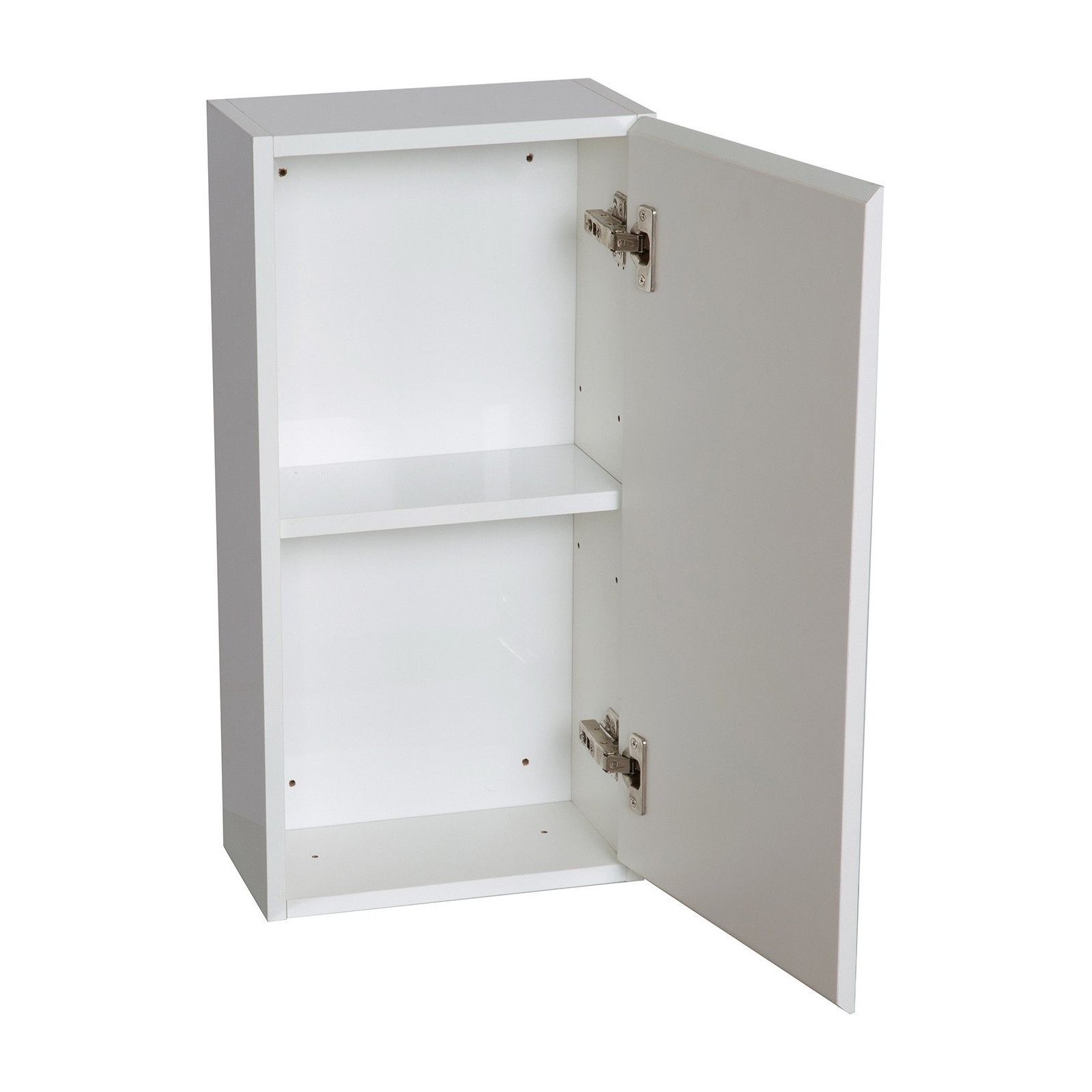 Module de rangement fermé WILL - Meuble haut Salle de Bain 1 porte - Décor Chêne ou Blanc Laqué