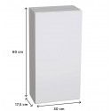 Module de rangement fermé WILL - Meuble haut Salle de Bain 1 porte - Décor Chêne ou Blanc Laqué