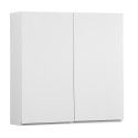 Module de rangement fermé WILL - Meuble haut Salle de Bain 1 porte - Décor Chêne ou Blanc Laqué