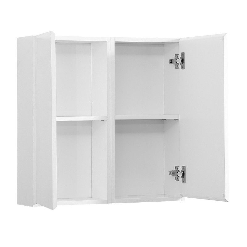 Module de rangement fermé WILL - Meuble haut Salle de Bain 1 porte - Décor Chêne ou Blanc Laqué
