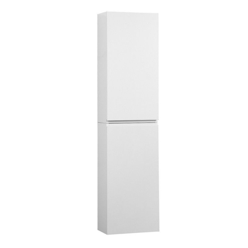 Module de rangement fermé WILL - Meuble haut Salle de Bain 1 porte - Décor Chêne ou Blanc Laqué