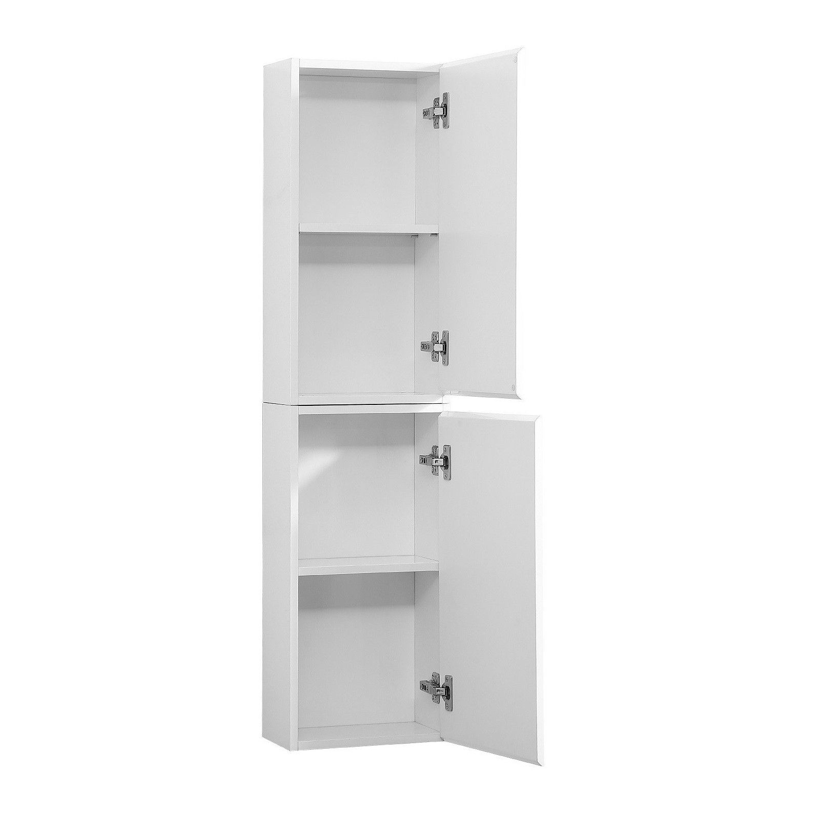 Module de rangement fermé WILL - Meuble haut Salle de Bain 1 porte - Décor Chêne ou Blanc Laqué