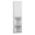 Module de rangement fermé WILL - Meuble haut Salle de Bain 1 porte - Décor Chêne ou Blanc Laqué
