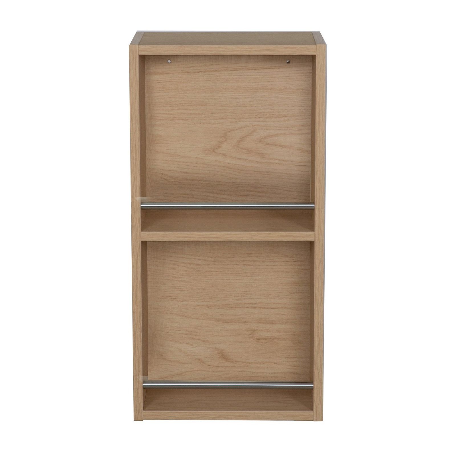 Module de rangement ouvert WILL - Meuble haut Salle de Bain 1 porte - Décor Chêne ou Blanc Laqué