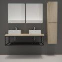 Ensemble de Salle de Bain WILL - Plan suspendu 120 cm + Structure métal + 2 Vasques + 2 Miroirs Ensemble de Salle de Bain WILL - Plan suspendu 120 cm + Structure métal + 2 Vasques + 2 Miroirs