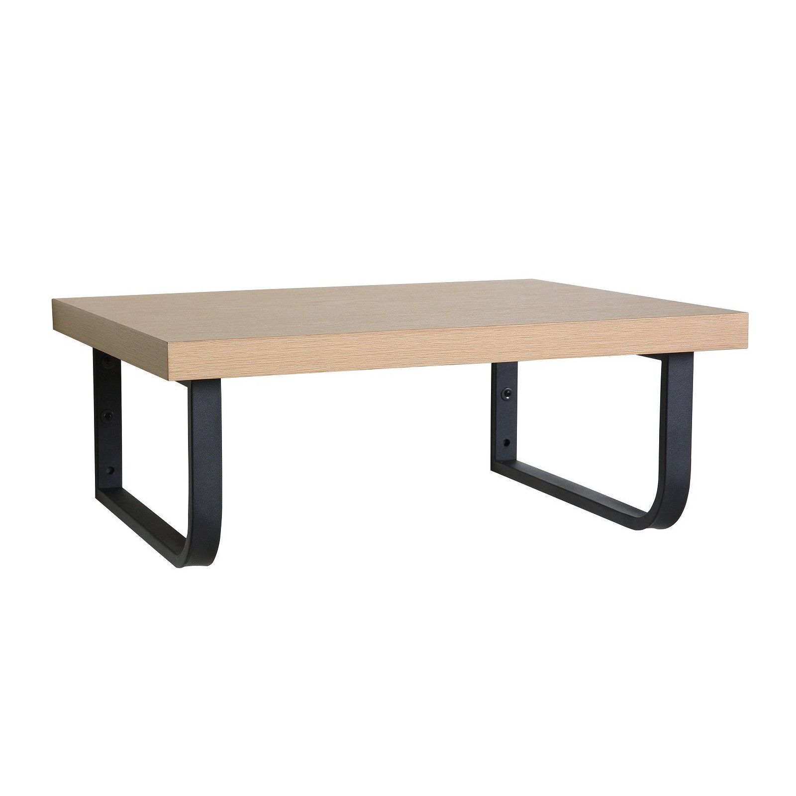 Plan de toilette suspendu pour vasque WILL - 60 cm + Equerres Métal Noir Mat