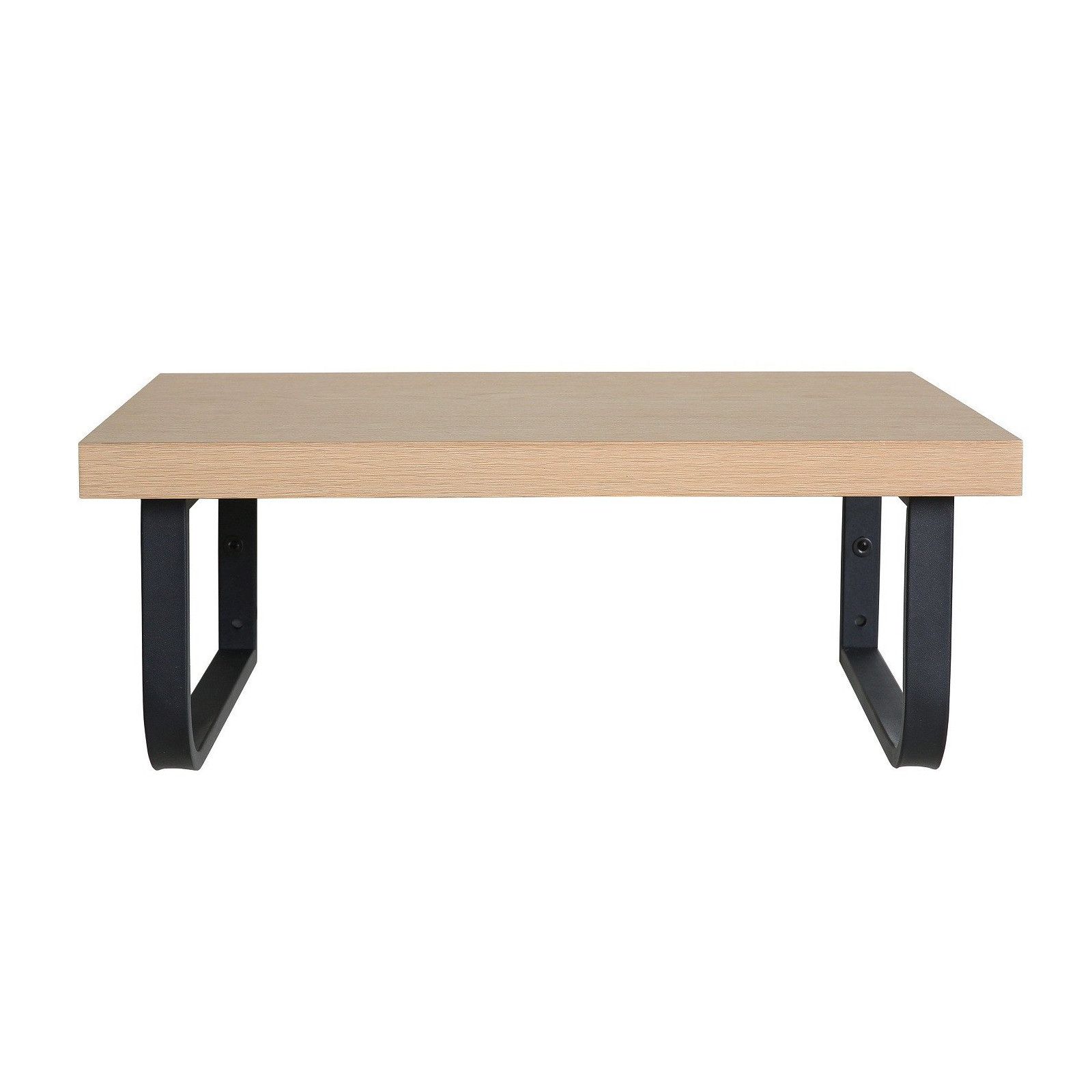 Plan de toilette suspendu pour vasque WILL - 60 cm + Equerres Métal Noir Mat